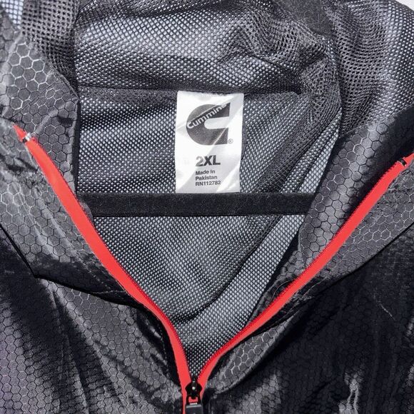Cummins Black Rain Jacket Lightweight Men's Size 2XL - Picture 3 of 13